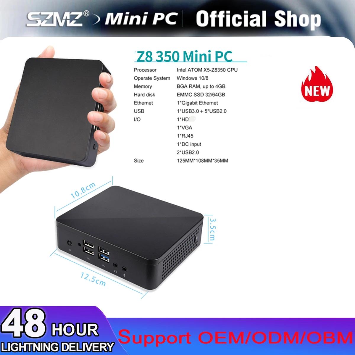 SZMZ ̴ PC  ھ  X5-Z8350 CPU μ, 4G RAM, 64G SSD, HD-MI VGA, ,  10, WIN10, TV ڽ,  PC, Ҹ Minipc